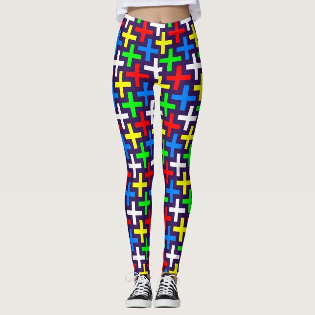 Farbige Schnittmuster Leggings (Vorderseite)