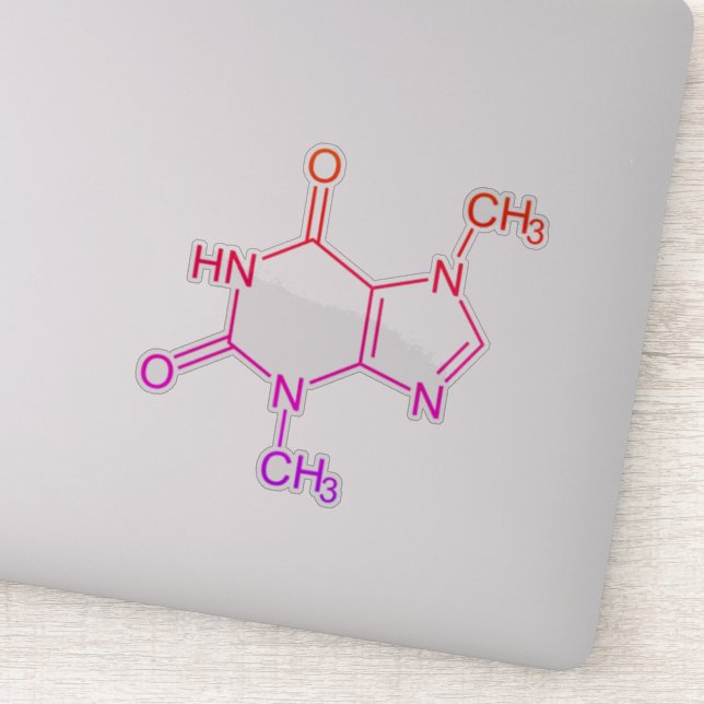 Farbige Schokolade Theobromine Molecule Aufkleber (Detail)