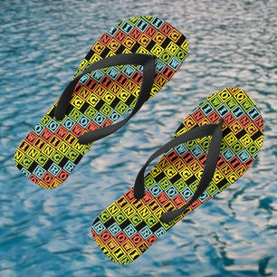 Farbige Schriftmuster Flip Flops
