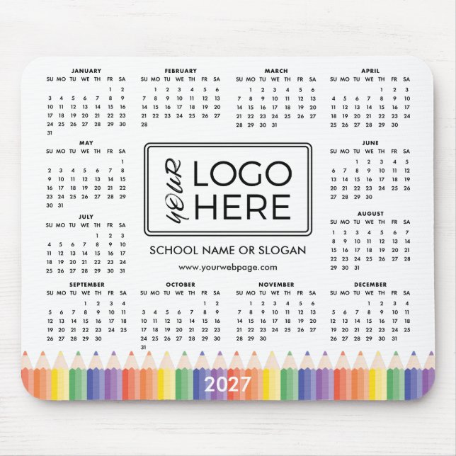 Farbige Schul-Logo 2027 Kalender-Mauspad Mousepad (Vorne)