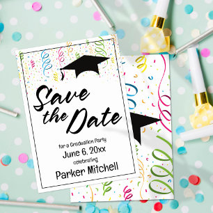 Farbige Schulungspartei Save the Date Karte