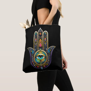 Farbige schwarze Gold Hamsa mit Turquoise drittem 