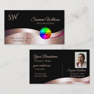 Farbige Schwarze Logos, Monogramm und Foto, in Wav Visitenkarte