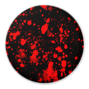 Farbige schwarze rote Farbspritzer künstlerische S Keramikknauf