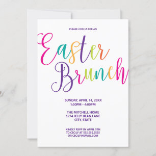 Farbige Script Typografie Osterfeier Einladung