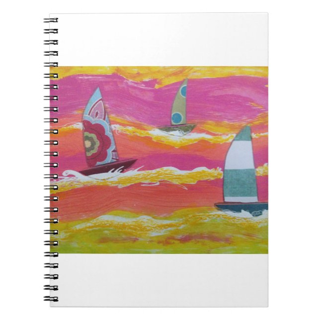 Farbige Segelboote2  Notizblock (Vorderseite)