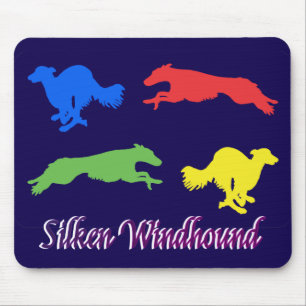 Farbige Seidene Windhounds  Mousepad
