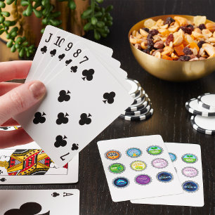 Farbige Seidenflaschen Spielkarten
