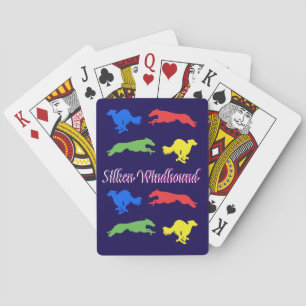 Farbige Seidenwindhunde  Spielkarten