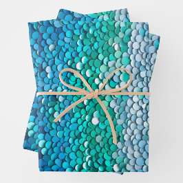 Farbige Sequin Art Wrapping Paper Sheets Geschenkpapier Set