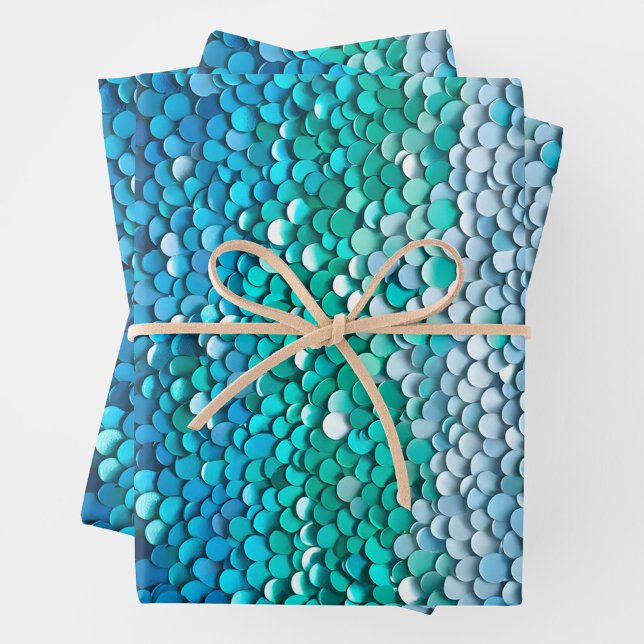 Farbige Sequin Art Wrapping Paper Sheets Geschenkpapier Set (Von Creator hochgeladen)