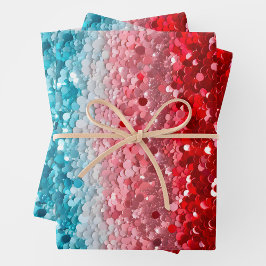 Farbige Sequin Art Wrapping Paper Sheets Geschenkpapier Set
