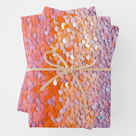 Farbige Sequin Art Wrapping Paper Sheets Geschenkpapier Set