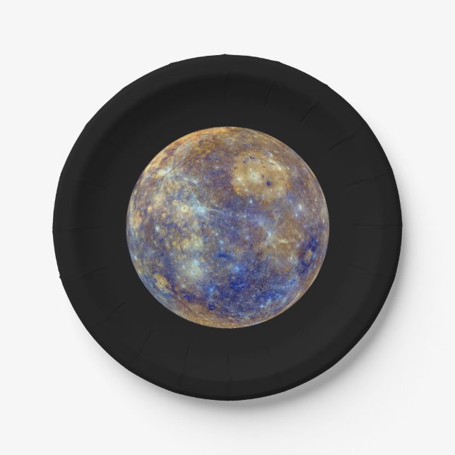 Farbige Sicht auf Quecksilber Pappteller (Vorderseite)