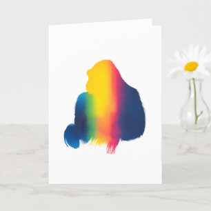 Farbige Silhouette Paint Gorilla Karte