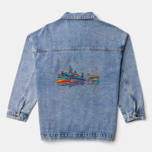 Farbige Silhouette von São Paulo Jeansjacke