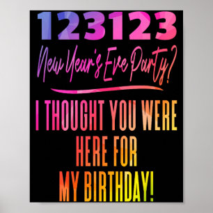 Farbige Silvester-Geburtstagsfeier 123123 Und Poster