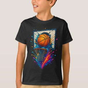 Farbige Sketll Slam Dunk Splash Hoop Tafel T-Shirt