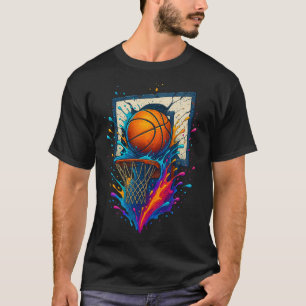 Farbige Sketll Slam Dunk Splash Hoop Tafel T-Shirt