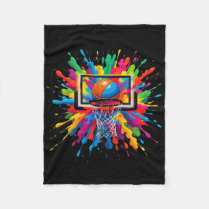 Farbige Sketll Tie Dye Hoop Netz Slam Dunk Splash Fleecedecke