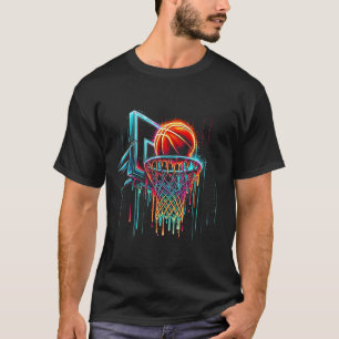 Farbige Sketll tropfende Farbspritzer-Reifen-Netz T-Shirt