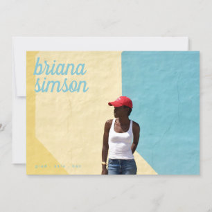 Farbige Skriptname Grad Graduate Zwei Foto Ankündigung