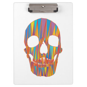 Farbige Skull-Zwischenablage Klemmbrett