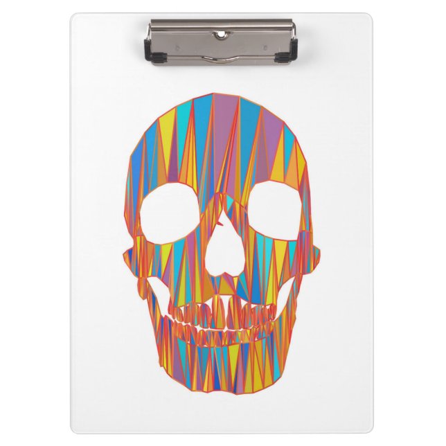 Farbige Skull-Zwischenablage Klemmbrett (Vorderseite)