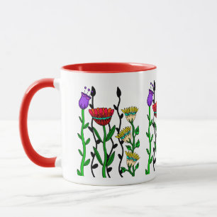 Farbige skurrile Blume Tasse