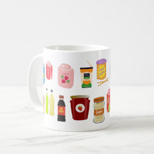 Farbige Soda-Dosen und Flaschen Erfrischungsdesign Kaffeetasse