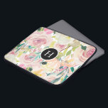 Farbige Sommer.Blume Aquarellfarben Monogramm Laptopschutzhülle<br><div class="desc">Farbenfrohe,  sonnendurchflutete Sommerfarben mit Wasserfarben mit optionaler Monografie.</div>