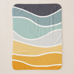 Farbige Sommer-Retro-Wellen Sherpadecke