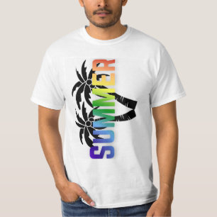 Farbige Sommer-Vibes T-Shirt   vertikale Typografi