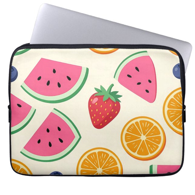 Farbige Sommerfrüchte Wassermelone Orange Laptopschutzhülle (Vorderseite)