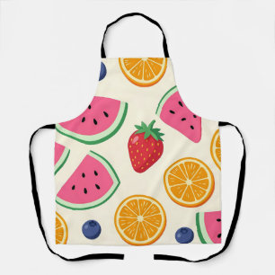 Farbige Sommerfrüchte Wassermelone Orange Schürze