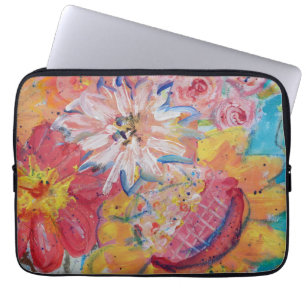 Farbige Sonnen von Lydia's Art Sangria Laptopschutzhülle