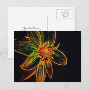 Farbige Sonnenblumen-Abstrakte Blumenkunst Postkarte