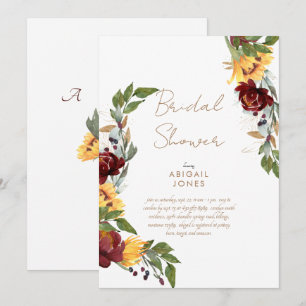 Farbige Sonnenblumen-Blumen-Botanische-Hochzeitsdu Einladung