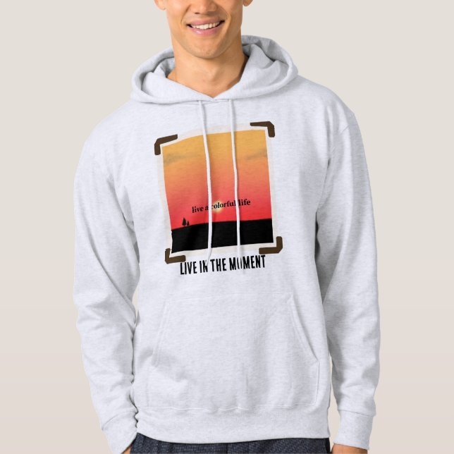 Farbige Sonnenuntergänge mit modernem Text Hoodie (Vorderseite)