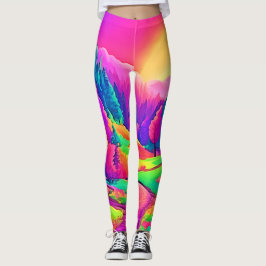 Farbige Sonnenuntergangsansicht Leggings
