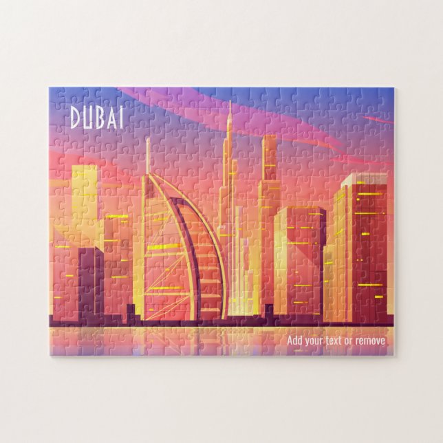 Farbige, sonnige Skyline-Abbildung Dubai, Puzzle (Horizontal)