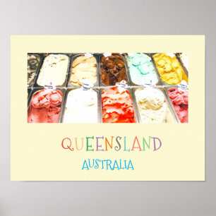 Farbige Sorbet Queensland Australien Reiseausdruck Poster