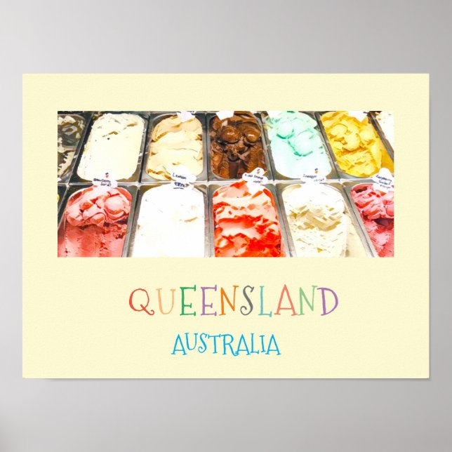 Farbige Sorbet Queensland Australien Reiseausdruck Poster (Vorne)