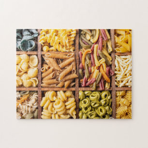 Farbige Sorten von Pasta Food Puzzle
