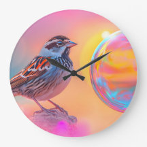 Farbige Sparrow und Regenbogenblase