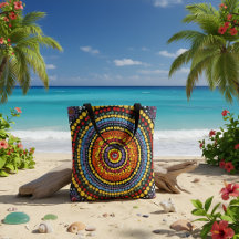 Farbige Spiralfleck-Muster-Tasche – Lebendige Kuns