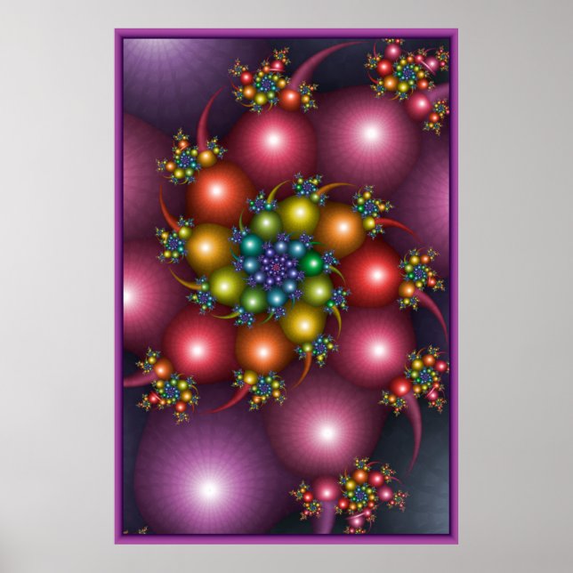 Farbige Spiralfraktale Poster (Vorne)