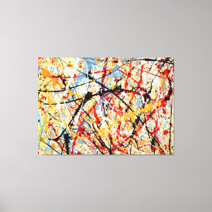 FARBIGE SPLATTER XXVI - Aktionsmalerei - Leinwanddruck