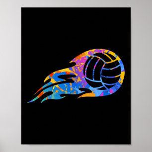 Farbige Sport Volleyball Grafik - Volleyballer D Poster