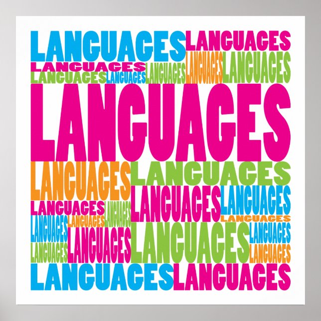 Farbige Sprachen Poster (Vorne)